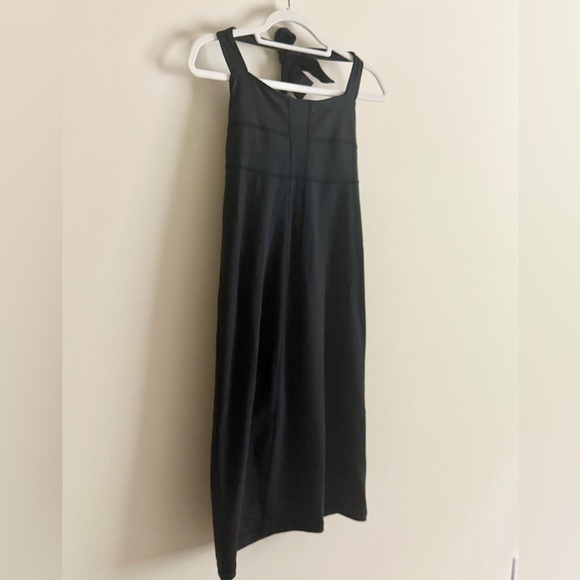 Athleta Black Halter Midi Dress Size M Sporty Tie Back Athleisure - Picture 3 of 11